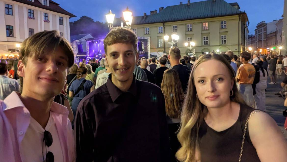 Lisa, Lennart und Lukas in Krakau